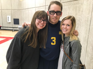 From left to right: Hannah, Caleb and Sarah Risley at Caleb's basketball game. Submitted photo